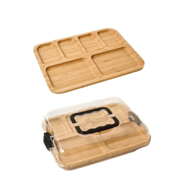 Bamboo Chopping Board Household With Transparent Lock Cover