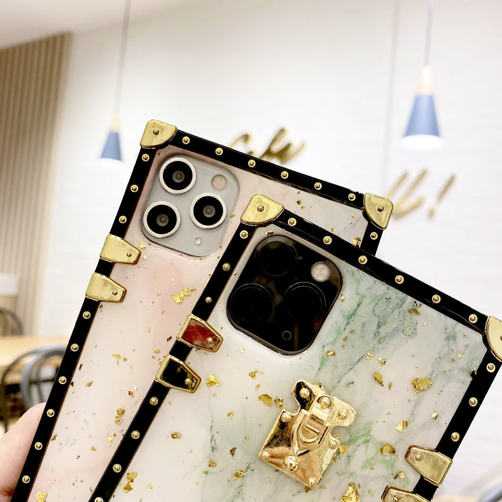 Compatible with Apple , Marbled Gold Foil Epoxy Phone Case