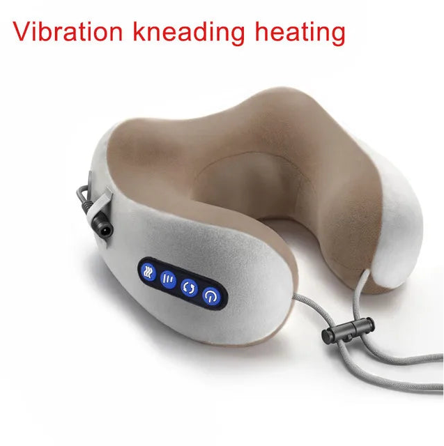 Electric U Shaped Neck Massager Vibration U Shaped Pillow Multifunctional Shoulder Cervical Massager Heating  Relax Massage Pill