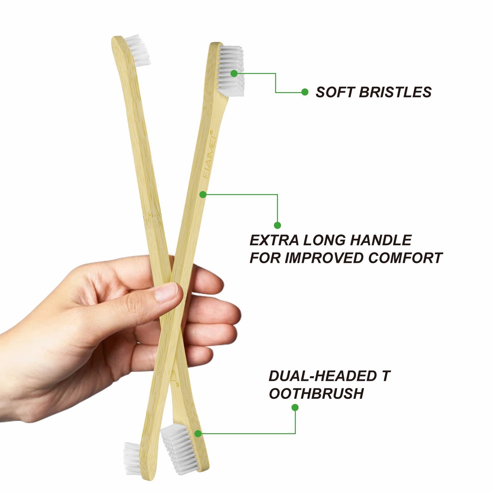 Pet Toothbrush3pcs Pet Bamboo Toothbrush Double-sided Dental