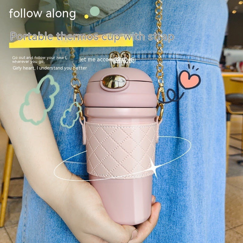 Stainless Steel Cup Bounce Cup With Straw