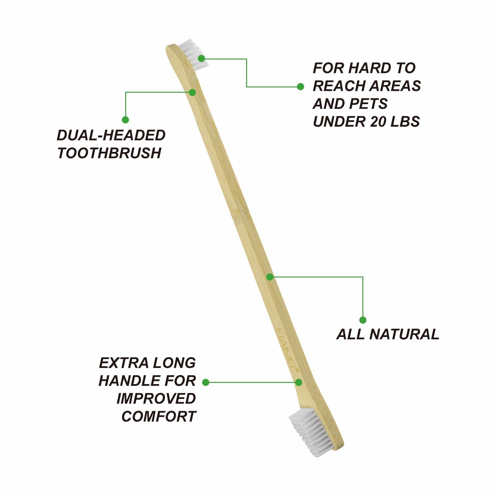 Pet Toothbrush3pcs Pet Bamboo Toothbrush Double-sided Dental