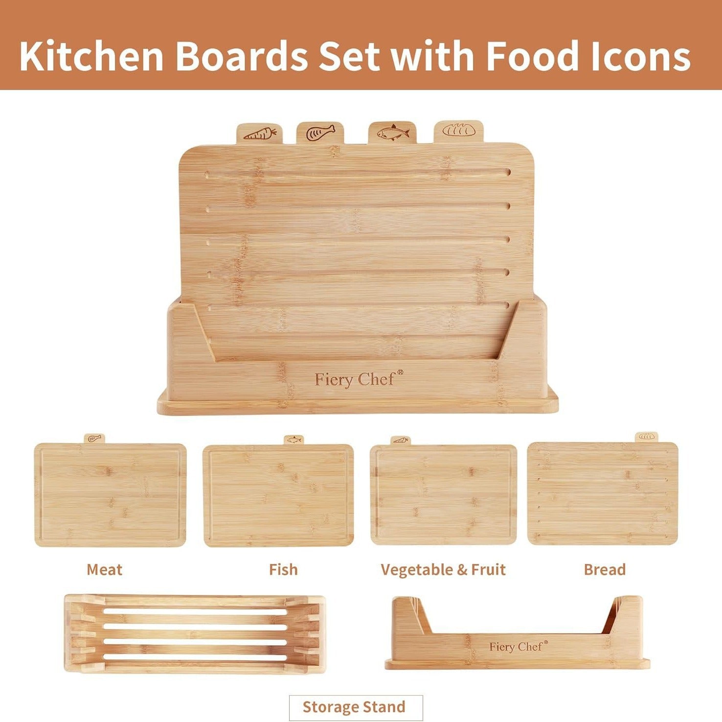 Vegetable Fruit Cutting Board Four-piece Set With Bracket