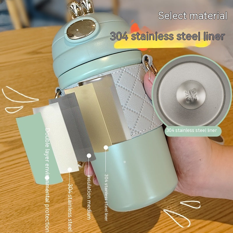 Stainless Steel Cup Bounce Cup With Straw