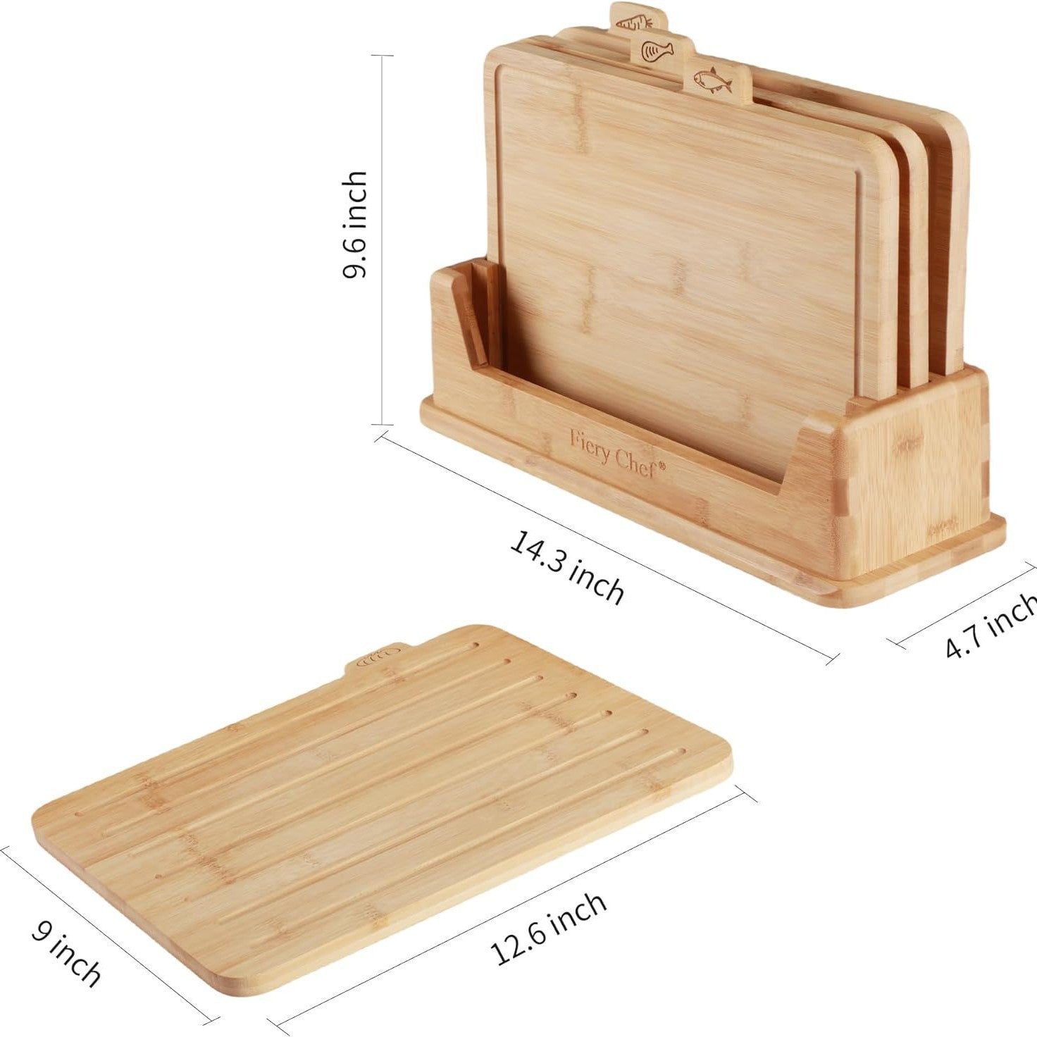 Vegetable Fruit Cutting Board Four-piece Set With Bracket