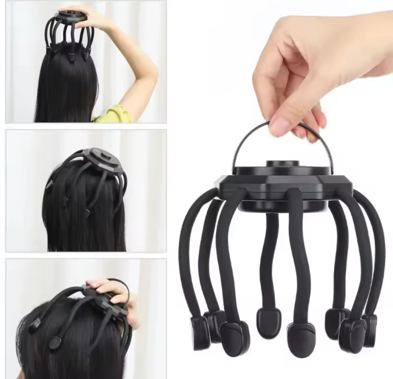Elektrischer Kopfmassagegerät – Octopus Scalp Massager mit 20 Kontaktpunkten & 5 Modi, Rotlicht-Therapie, Entspannung & Stressabbau