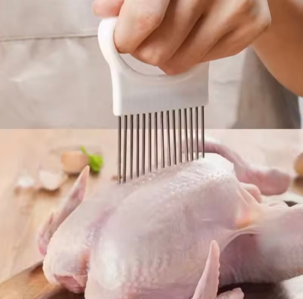 Manual Vegetable Chopper + Crinkle Wave Cutter Set – Stainless Steel Chopper (Pull-String) & Vegetable Wave Slicer – Kitchen Bundle