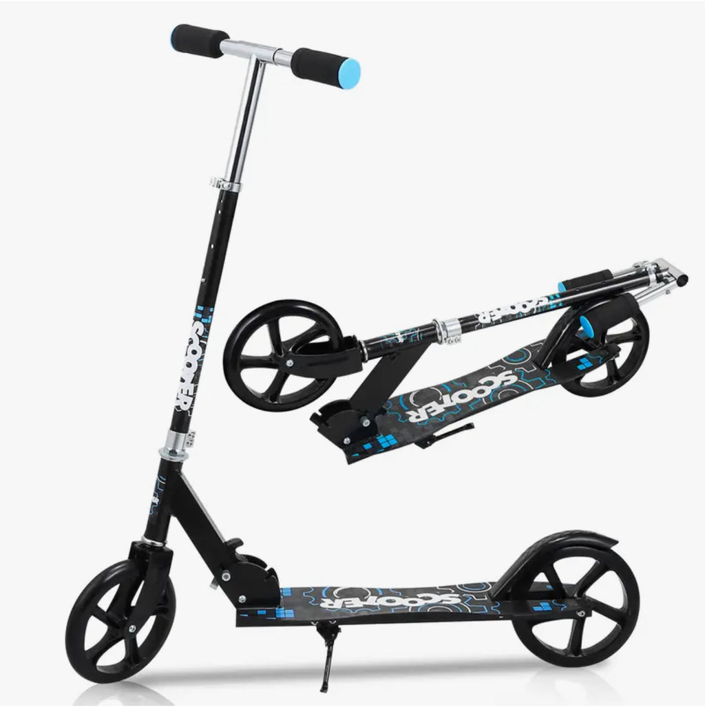 Foldable City Kick Scooter – Adjustable Height, Lightweight Aluminum Tret Scooter for Adults & Kids – 4 Colors – Big PU Wheels, Freestyle Design