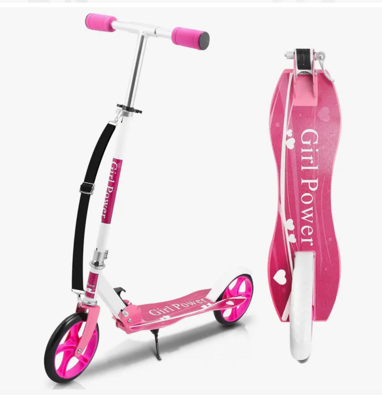 Foldable City Kick Scooter – Adjustable Height, Lightweight Aluminum Tret Scooter for Adults & Kids – 4 Colors – Big PU Wheels, Freestyle Design