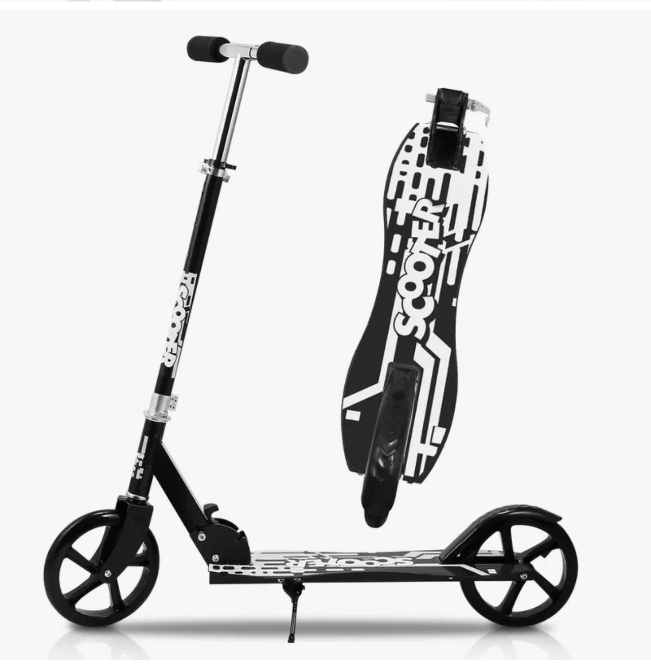 Foldable City Kick Scooter – Adjustable Height, Lightweight Aluminum Tret Scooter for Adults & Kids – 4 Colors – Big PU Wheels, Freestyle Design