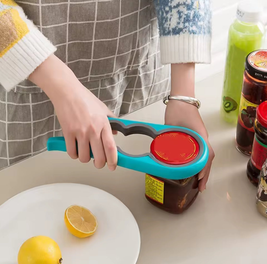 4-in-1 Magic Jar & Bottle Opener - Effortless Kitchen Gadget for Jars, Cans, Bottles & More! 🌟