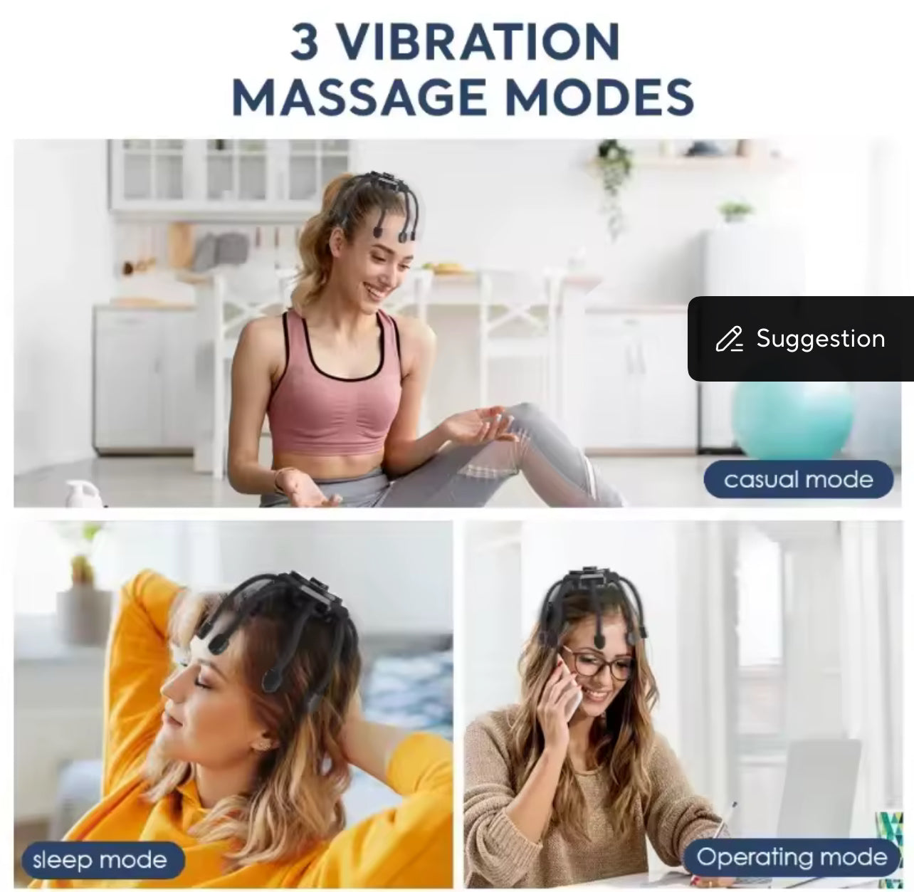 Elektrischer Kopfmassagegerät – Octopus Scalp Massager mit 20 Kontaktpunkten & 5 Modi, Rotlicht-Therapie, Entspannung & Stressabbau