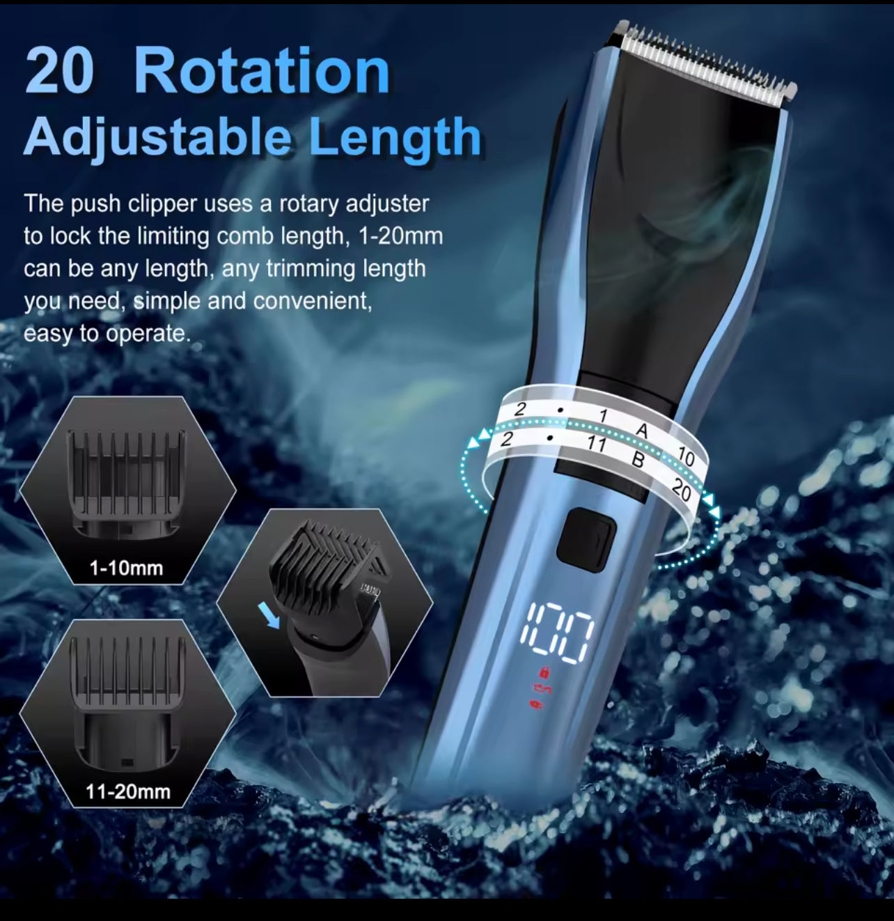 SEJOY Professionelle Herren-Haarschneidemaschine – Kabelloser Haarschneider & Barttrimmer, Wiederaufladbar, Präzises Schneiden für Männer