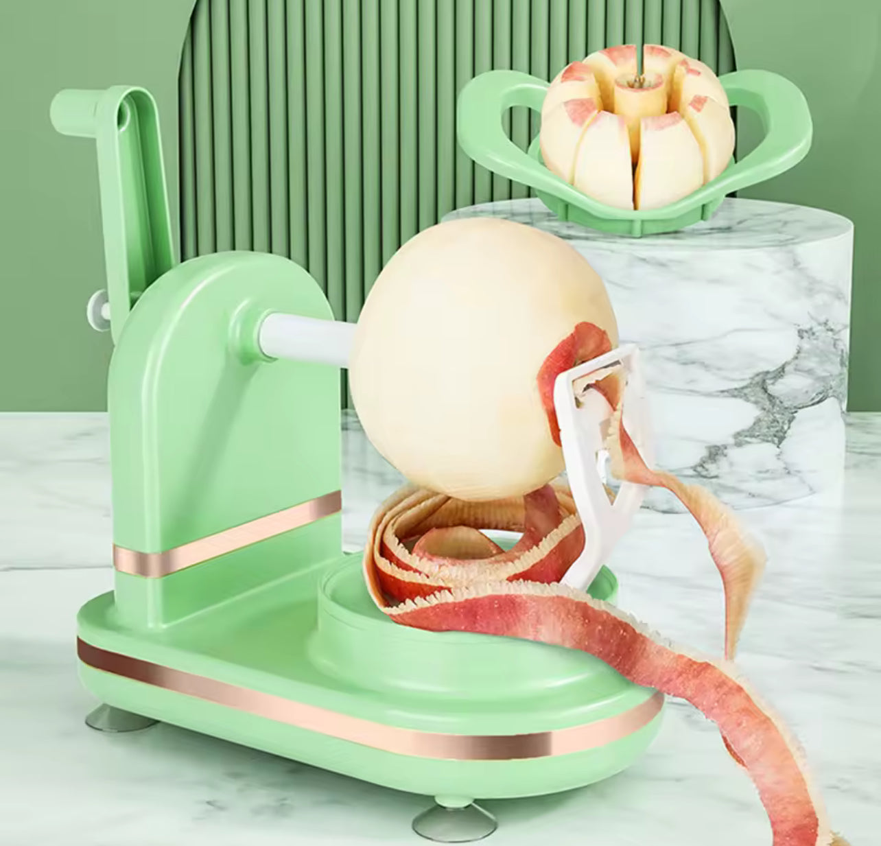 Hand-Crank Apple Peeler & Slicer – Peel, Core & Slice in Secs!