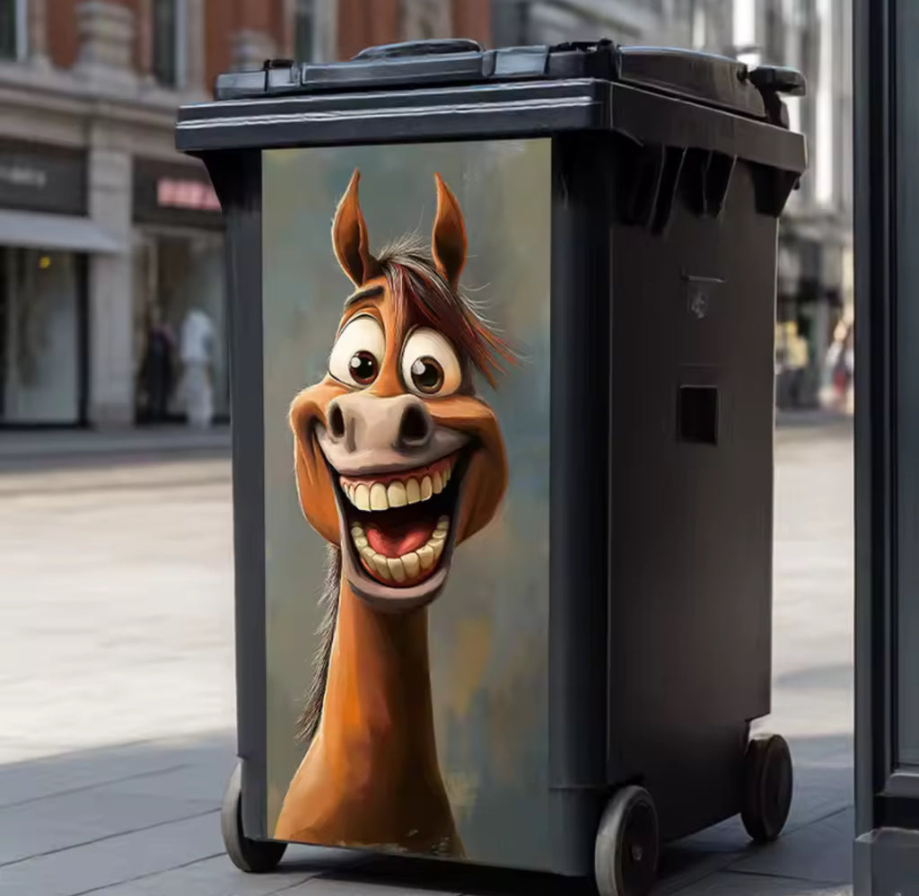 4-Pack Waterproof Cartoon Face PVC Stickers – Fun Vinyl Decals for Trash Can, Fridge, Wall, Glass, Door