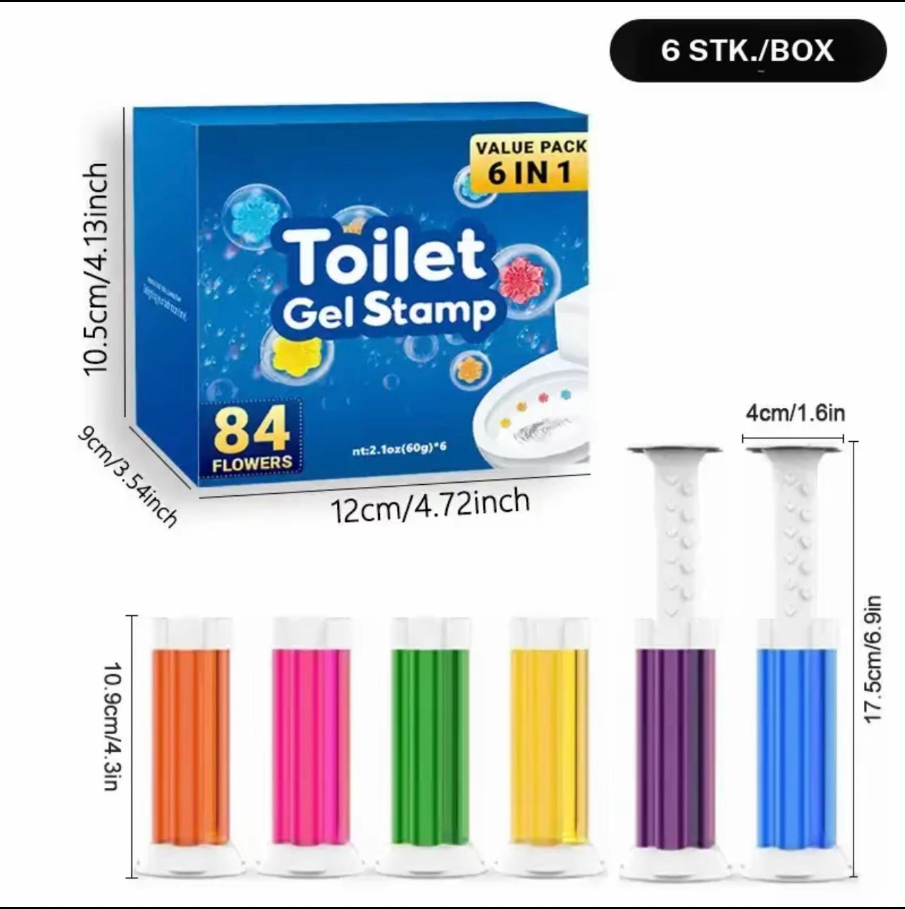 Toilet Gel Stamp – WC-Reiniger Gel Stempel (6-in-1 Großpackung