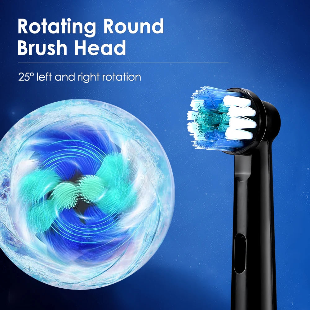 Rechargeable Rotary Electric Toothbrush 5 Modes Sonic Tooth Brush For Adults Rotating Toothbrushes Plaque Remover Teeth Cleaner