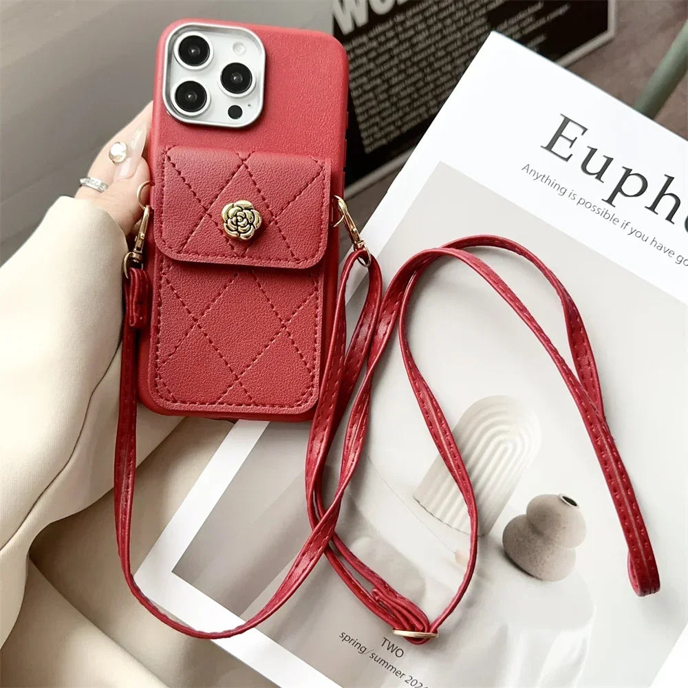 FLYKYLIN Luxury Crossbody Leather Cover For Xiaomi Redmi Note 14 Pro 5G POCO F6 C75 Lanyard Pocket Wallet Phone Case