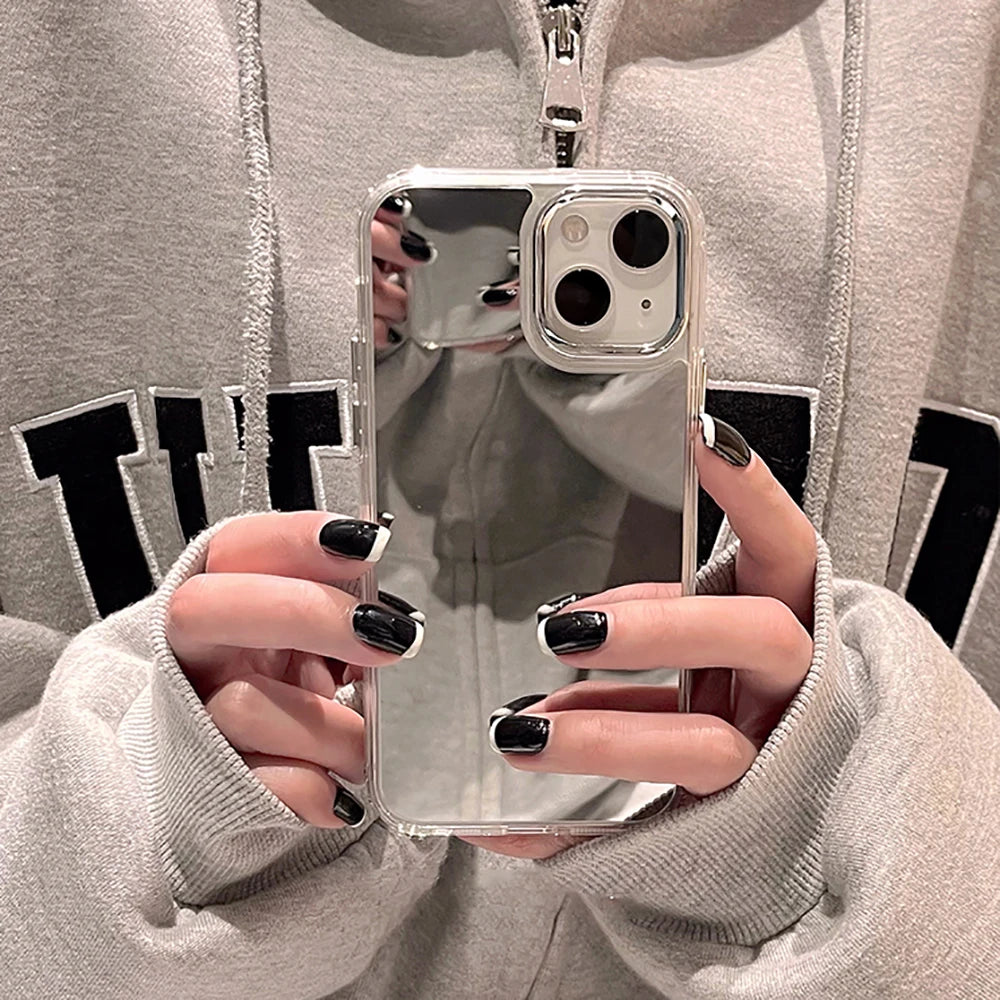 Luxury Mirror Phone Case For iPhone 16 11 Pro Max Cover 15 14 13 12 Pro 16 Plus X XS XR XS Max Shockproof Protective Bumper case