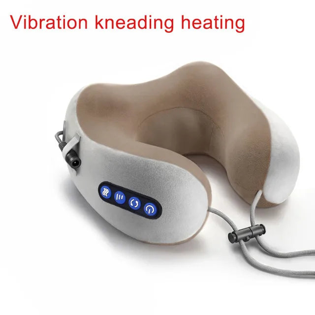 Electric U Shaped Neck Massager Vibration U Shaped Pillow Multifunctional Shoulder Cervical Massager Heating  Relax Massage Pill