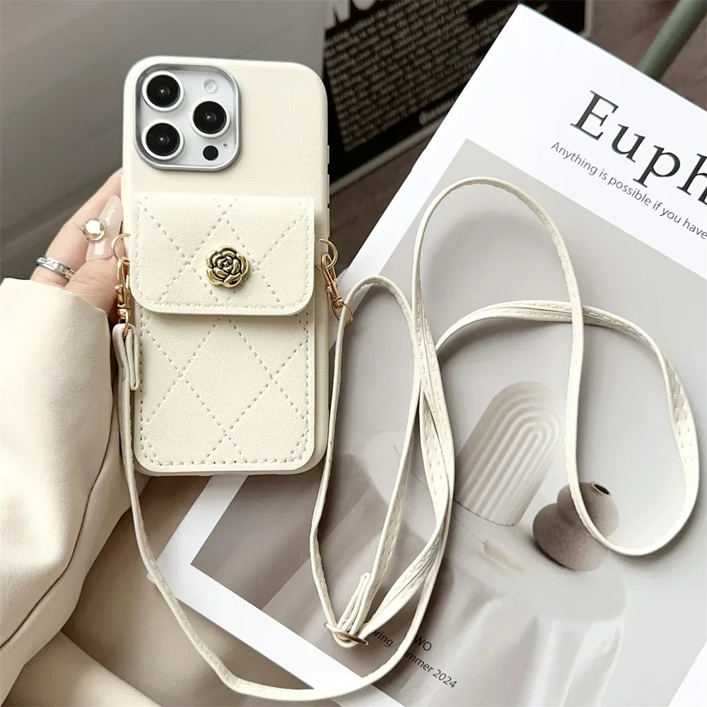 FLYKYLIN Luxury Crossbody Leather Cover For Xiaomi Redmi Note 14 Pro 5G POCO F6 C75 Lanyard Pocket Wallet Phone Case