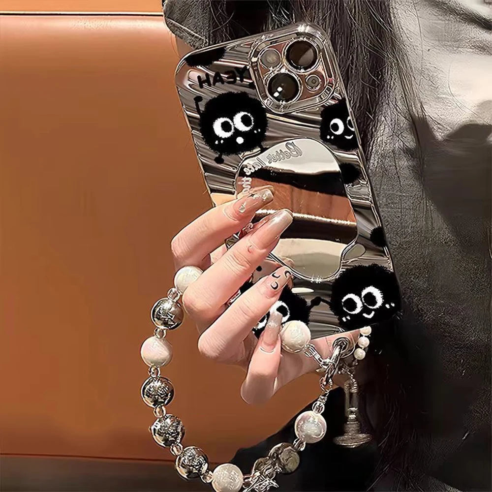 Luxury Make UP Mirror Phone Case For iPhone 11 13 16 Pro Max 14 15 12 13promax 15promax 14promax Shockproof Soft Covers Fundas