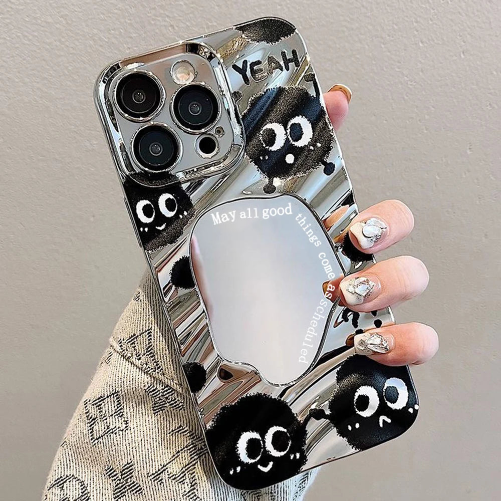Luxury Make UP Mirror Phone Case For iPhone 11 13 16 Pro Max 14 15 12 13promax 15promax 14promax Shockproof Soft Covers Fundas