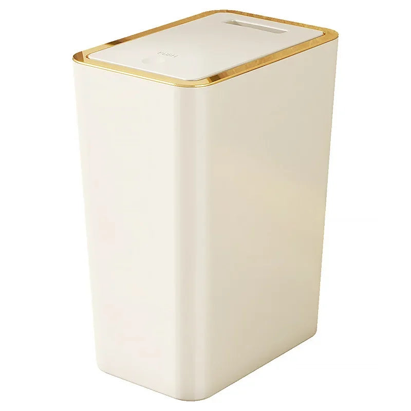 Trash can household bathroom living room seam bedroom toilet storage bucket large capacity press type trash can with lid