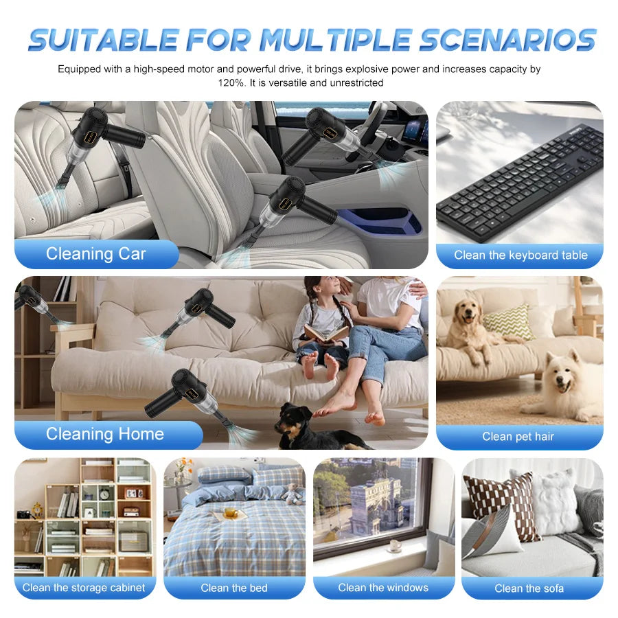 ABS Car Vacuum Cleaner Portable Strong suction Vacuum Cleaner For Multi Purpose Household Handheld Car Vacuum Cleaner