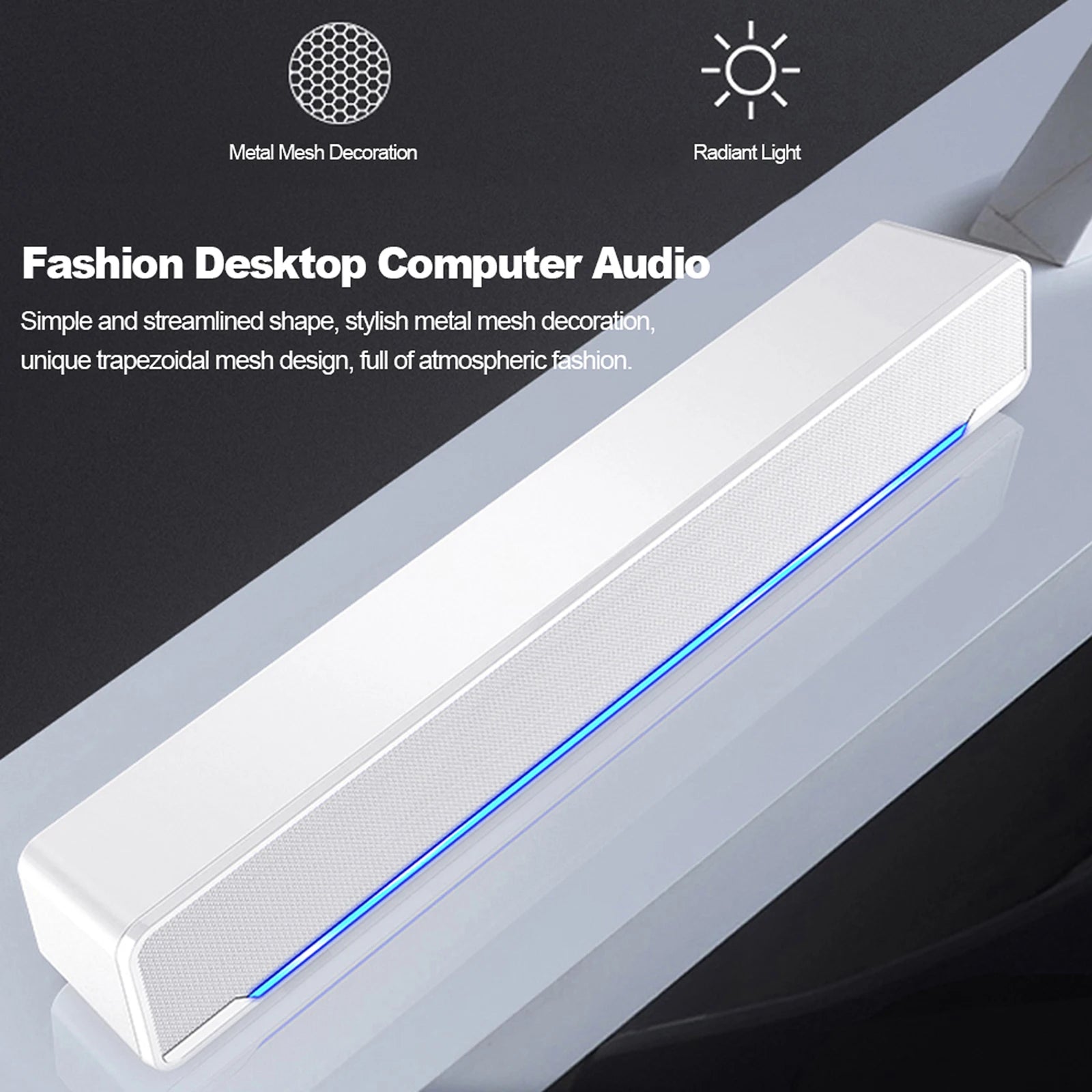 USB Wired Computer Speaker Bar Stereo Subwoofer Powerful Music Player Bass Surround Sound Box 3.5mm Audio Input for PC Laptop