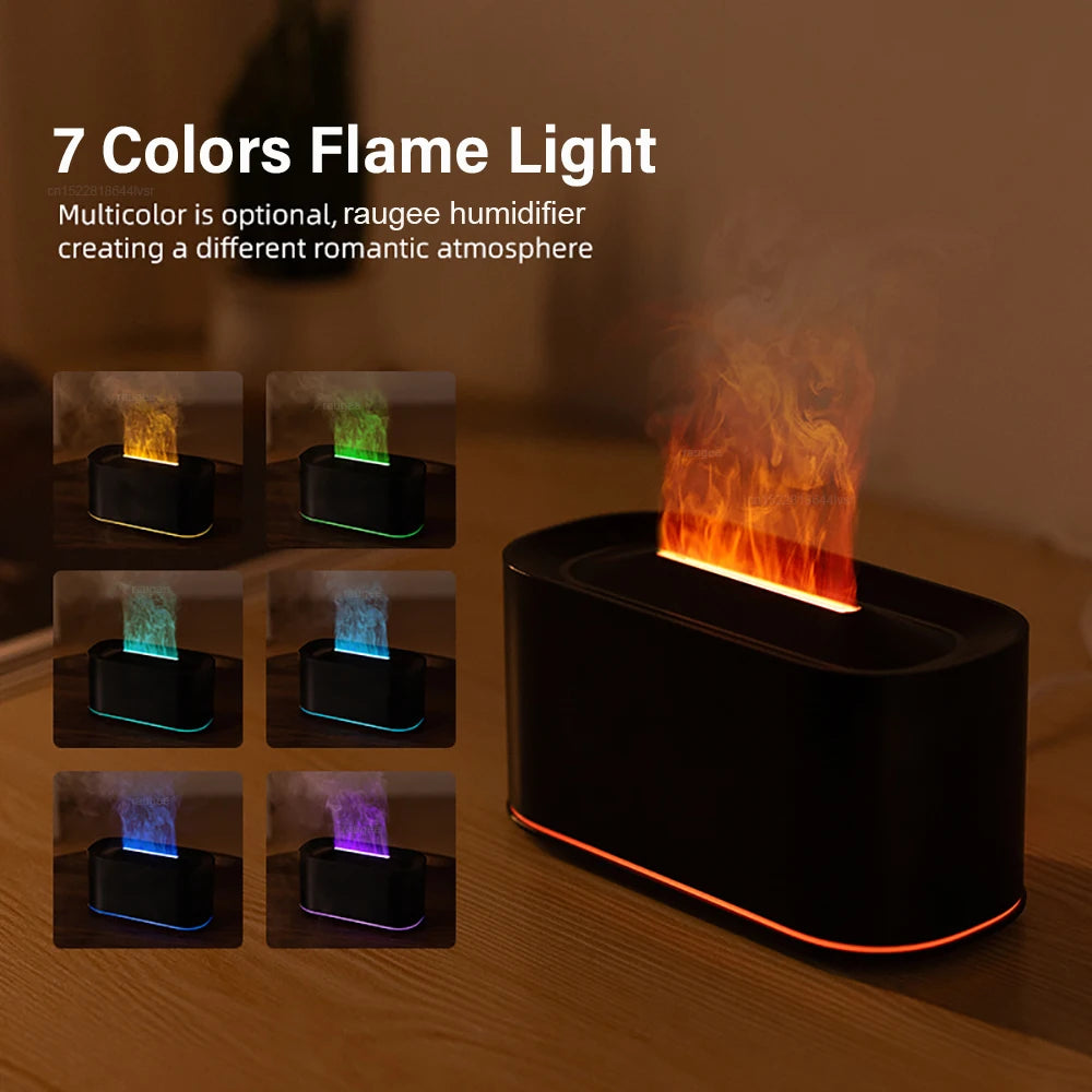 Air Humidifier Essential Oils Humidifiers Flame Aroma Humidifier Fragrance Diffuser Home Aromatherapy Diffuser With LED Light