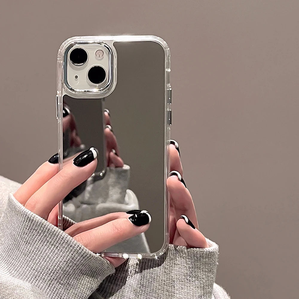 Luxury Mirror Phone Case For iPhone 16 11 Pro Max Cover 15 14 13 12 Pro 16 Plus X XS XR XS Max Shockproof Protective Bumper case