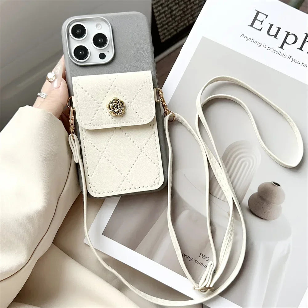 FLYKYLIN Luxury Crossbody Leather Cover For Xiaomi Redmi Note 14 Pro 5G POCO F6 C75 Lanyard Pocket Wallet Phone Case