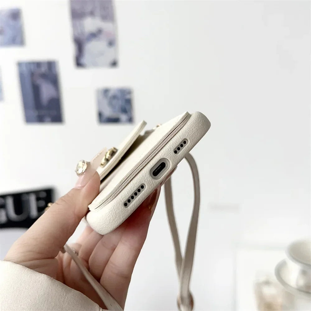 FLYKYLIN Luxury Crossbody Leather Cover For Xiaomi Redmi Note 14 Pro 5G POCO F6 C75 Lanyard Pocket Wallet Phone Case