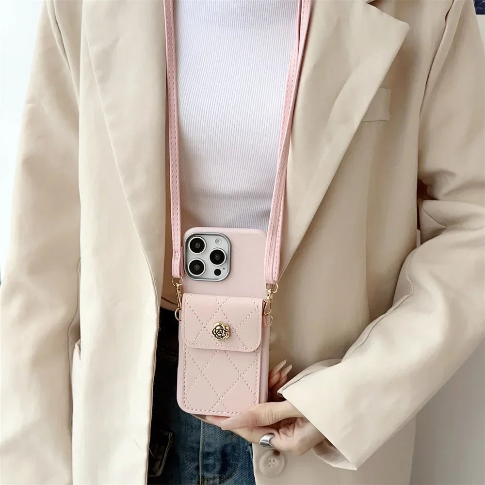 FLYKYLIN Luxury Crossbody Leather Cover For Xiaomi Redmi Note 14 Pro 5G POCO F6 C75 Lanyard Pocket Wallet Phone Case