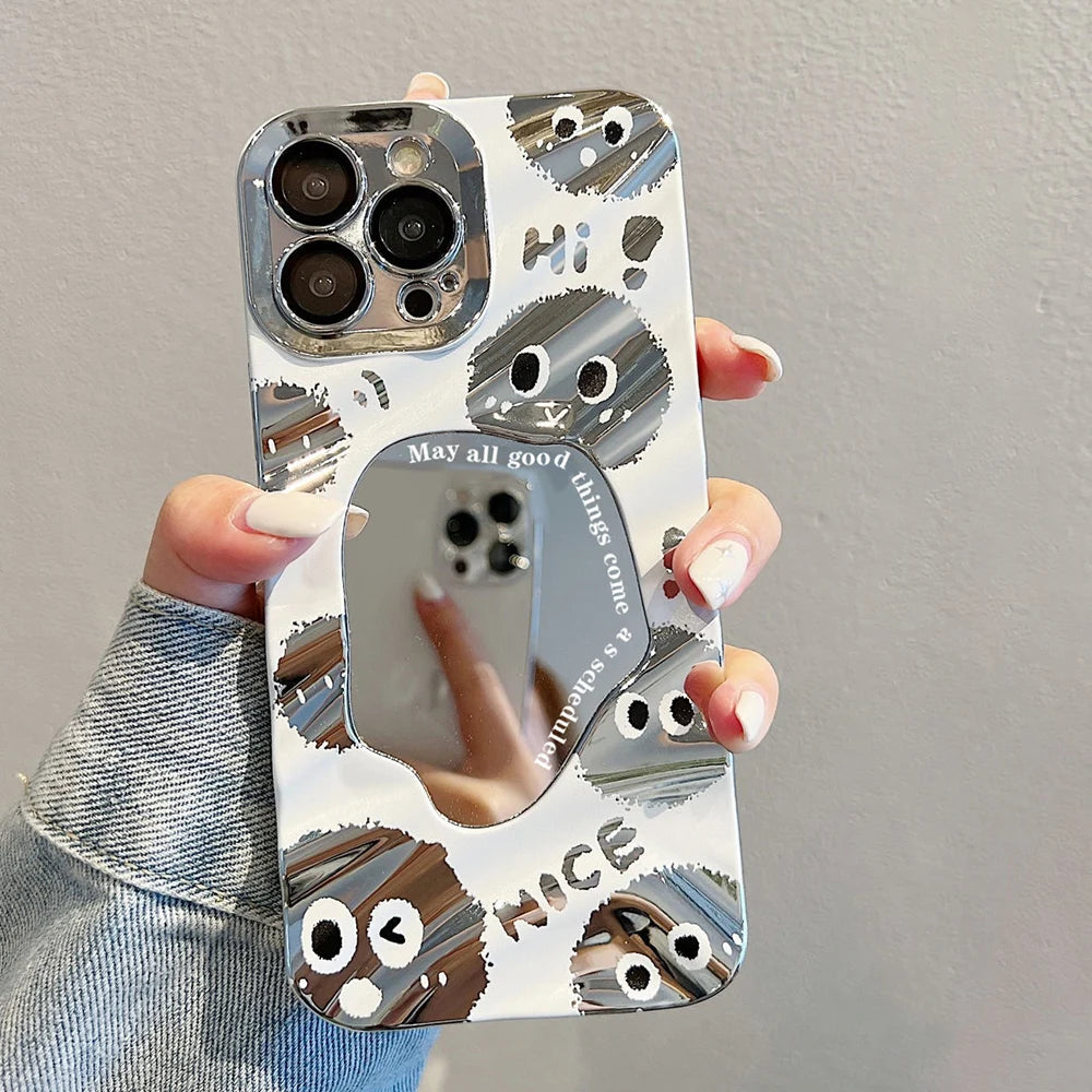Luxury Make UP Mirror Phone Case For iPhone 11 13 16 Pro Max 14 15 12 13promax 15promax 14promax Shockproof Soft Covers Fundas
