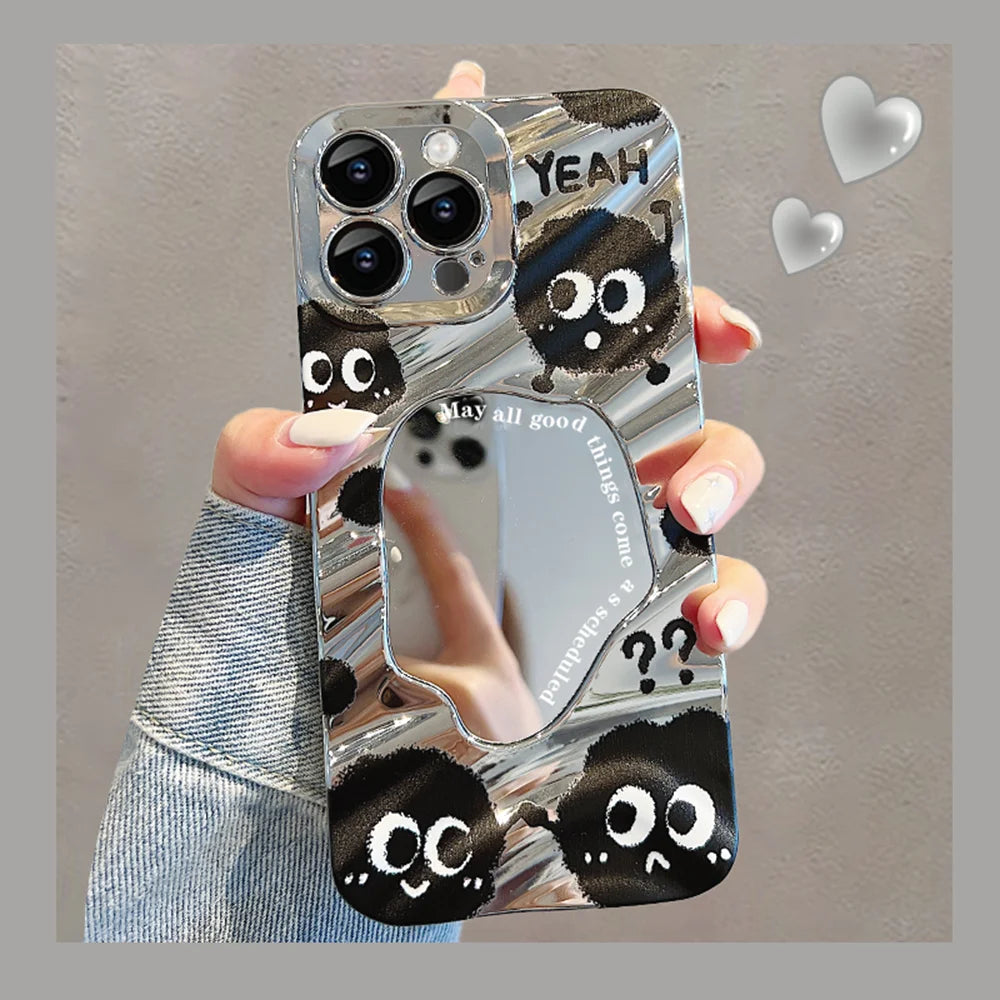Luxury Make UP Mirror Phone Case For iPhone 11 13 16 Pro Max 14 15 12 13promax 15promax 14promax Shockproof Soft Covers Fundas