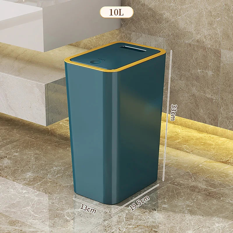 Trash can household bathroom living room seam bedroom toilet storage bucket large capacity press type trash can with lid