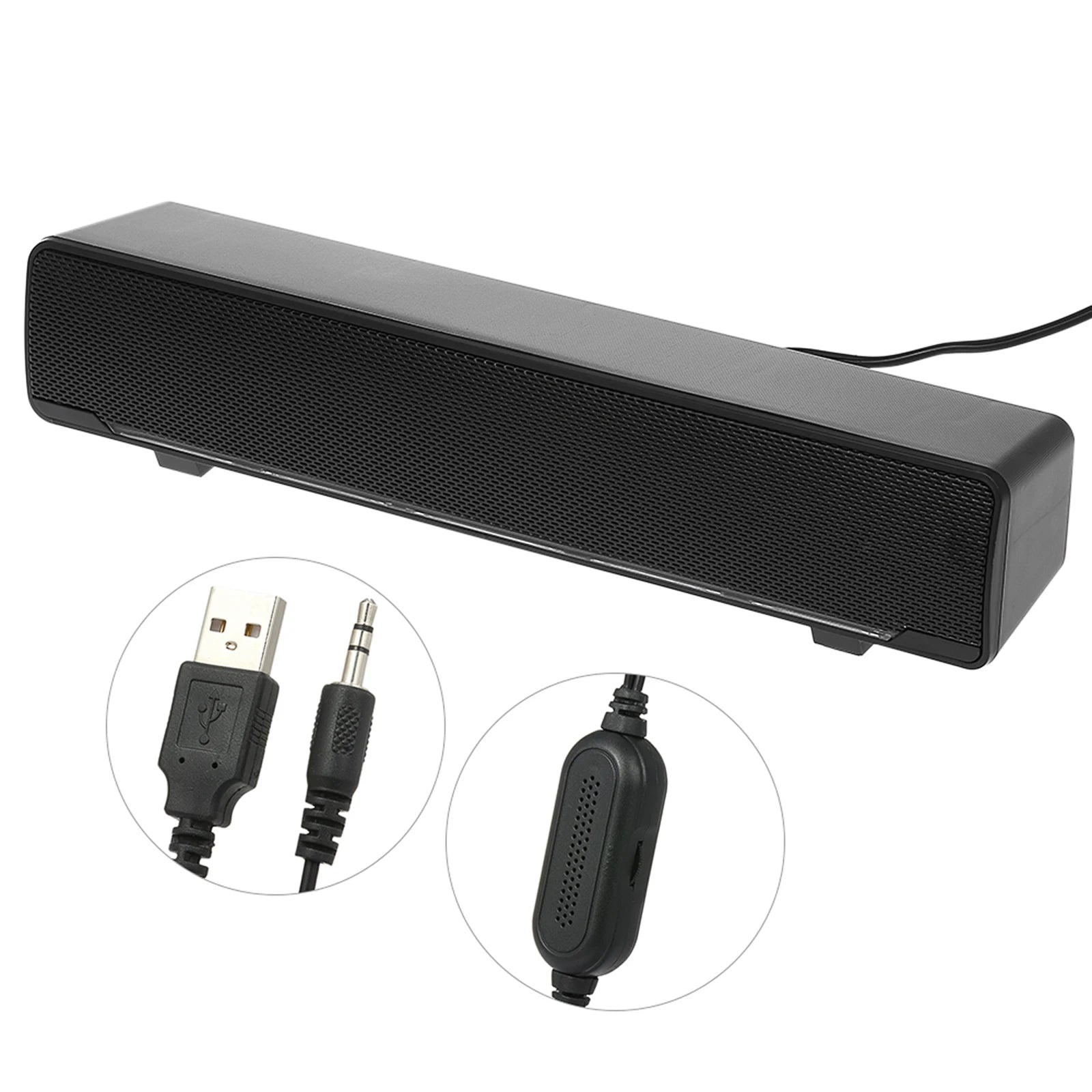 USB Wired Computer Speaker Bar Stereo Subwoofer Powerful Music Player Bass Surround Sound Box 3.5mm Audio Input for PC Laptop
