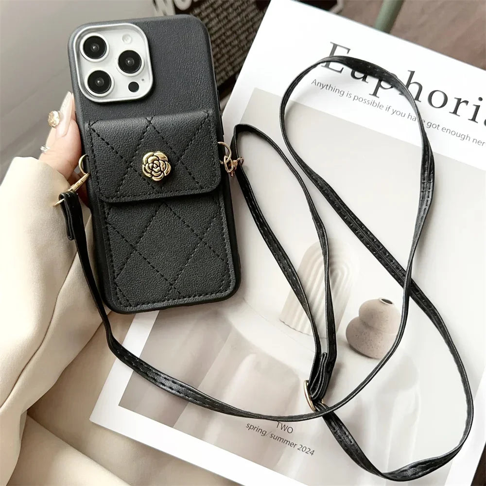 FLYKYLIN Luxury Crossbody Leather Cover For Xiaomi Redmi Note 14 Pro 5G POCO F6 C75 Lanyard Pocket Wallet Phone Case