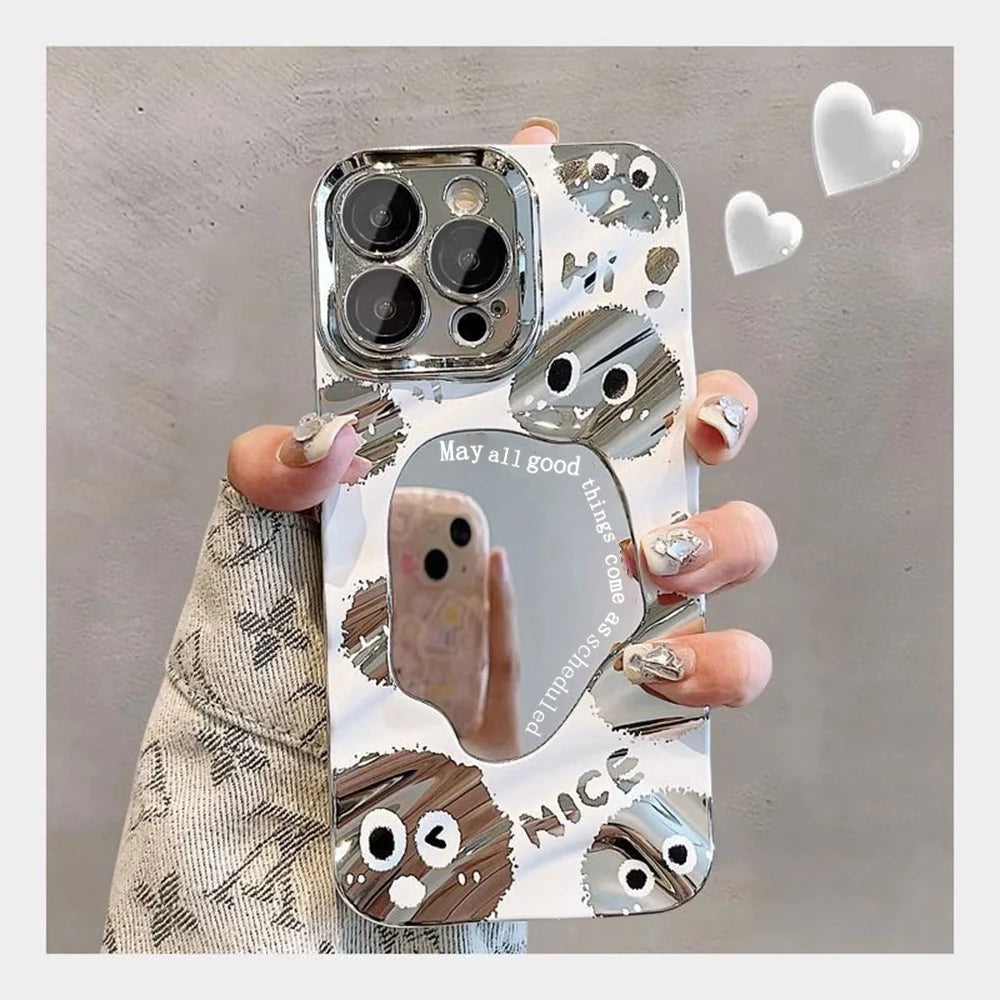 Luxury Make UP Mirror Phone Case For iPhone 11 13 16 Pro Max 14 15 12 13promax 15promax 14promax Shockproof Soft Covers Fundas