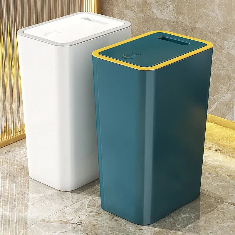Trash can household bathroom living room seam bedroom toilet storage bucket large capacity press type trash can with lid