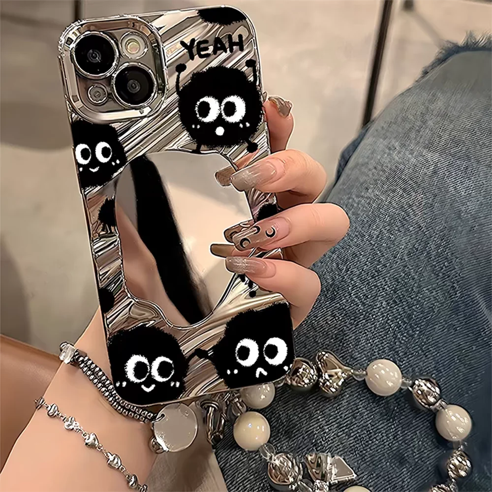 Luxury Make UP Mirror Phone Case For iPhone 11 13 16 Pro Max 14 15 12 13promax 15promax 14promax Shockproof Soft Covers Fundas