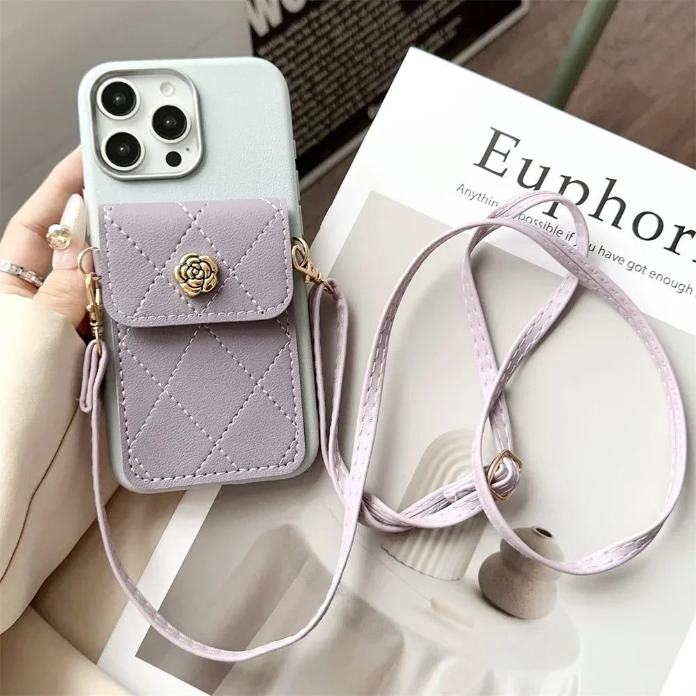FLYKYLIN Luxury Crossbody Leather Cover For Xiaomi Redmi Note 14 Pro 5G POCO F6 C75 Lanyard Pocket Wallet Phone Case