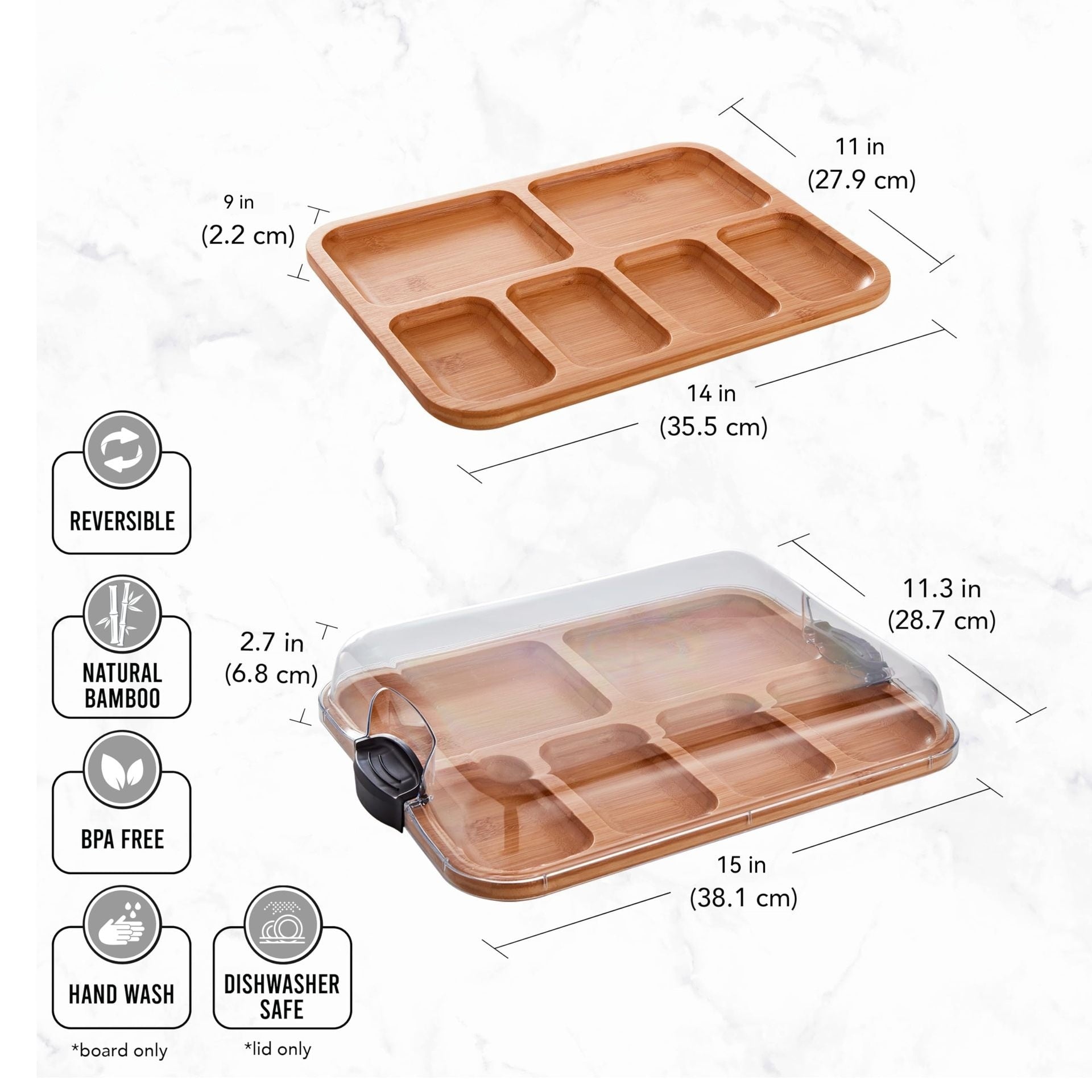 Bamboo Chopping Board Household With Transparent Lock Cover