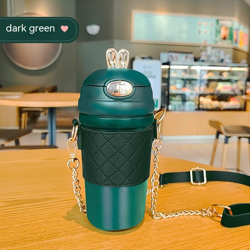 Stainless Steel Cup Bounce Cup With Straw